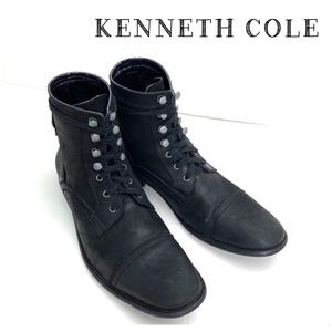 Kenneth Cole Wild Game Lace up Moto Boot Black